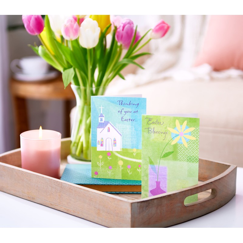 American Greetings Easter Cards with Envelopes, Church and Flower (6-Count)
