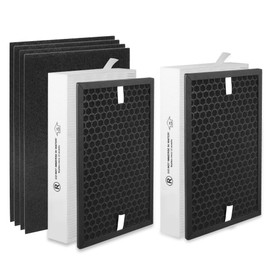 Breshair HPA5100B True HEPA Replacement Filter for Honeywell Air Purifiers HPA5100 HPA5150 HPA3100, 2 R HEPA Filters, 2 S Carbon Filters and 4 A Pre-Filters, Part # HRF-R1 HRFSC1 HRF-ARVP100 HRF-A100