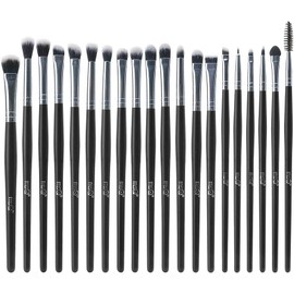 MSQ Eyeshadow Brushes Set 20pcs Makeup Eye Brushes Eyeshadow Blending Brush Eyebrow Eyeliner Lip Brush Beauty Brushes, Best for Gifts - Black         