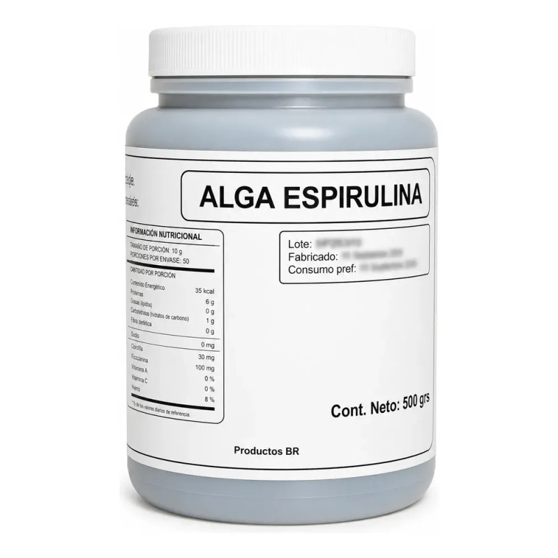 Alga Espirulina En Polvo Bote 500 Grs
