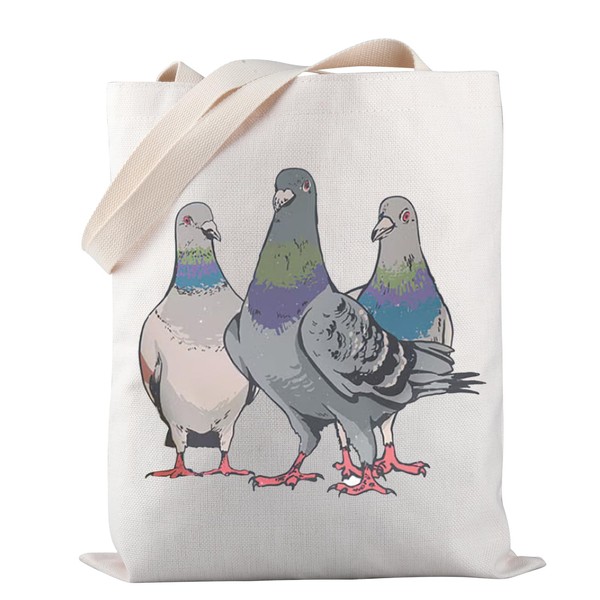 Three Pigeons Tote Bag Bird Watcher Tote Bag Bird Watching