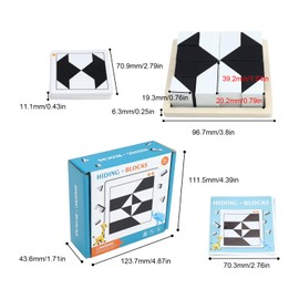 FINELYCR Puzzle en Bois Tangram, Noir et Blanc Tangram Enfant, 16 Blocs Casse Tête à Formes Géométriques, Favourise L'imagination Spatiale et Pensée Logique, pour Filles et Garçons