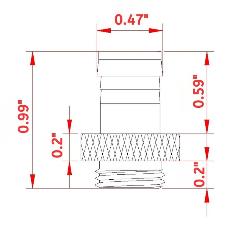 Dracaena.io 12 Pack of G1/4" Thread to 3/8" Barb Fitting