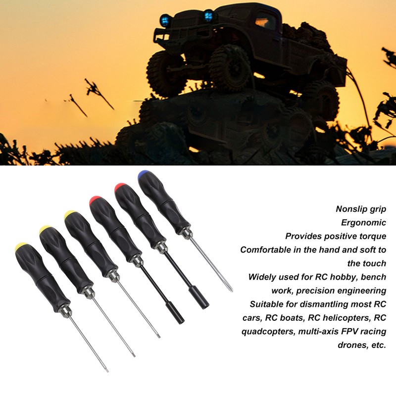 6 Pieces RC Repair Tool Set High Hardness Steel RC