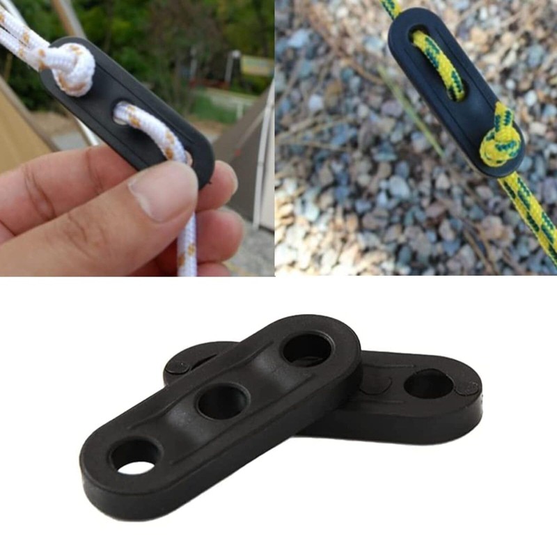 FYHJNC 20Pcs Black Plastic Tent Rope Fasteners, Sturdy Tents Rope