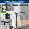 Gyykzz 36" T-drilled Cable Railing Corner Post, 90 Degree Three