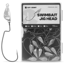 OJY&DOIIIY Weighted Texas Rig Hooks, Weedless Swimbait Jig Heads for Bass Fishing 3/8oz