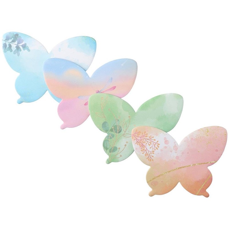 Risedot 240 Sheets Colorful Butterfly Shaped Sticky Notes Set, Cute