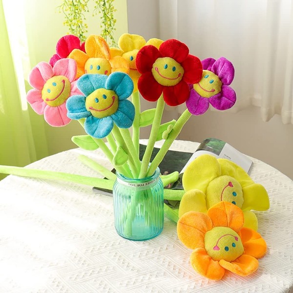 Linone Smile Flower, Plush Flowers, Sunflower, Bouquet of 8, Petite Gift, Giveaway, Return, Non-Withering Flower, Flower Bouquet, Artificial Flower, Gift, Sympathy, Gift, Anniversary, Mother's Day,