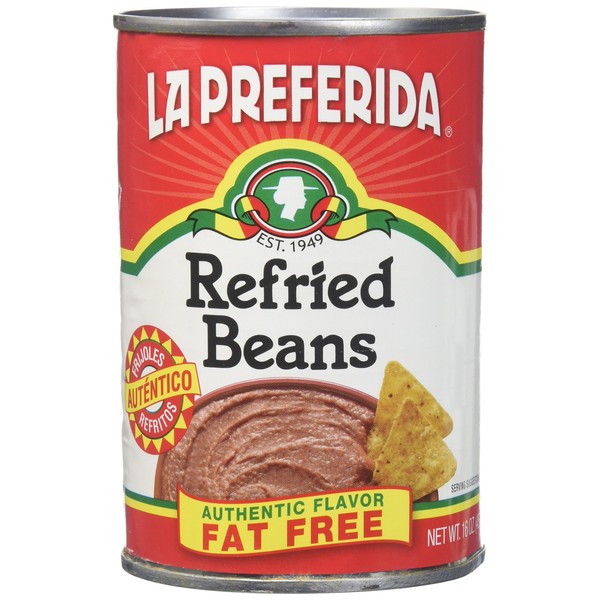 La Preferida Refried Beans Fat Free, 16-Ounce (Pack of 12)