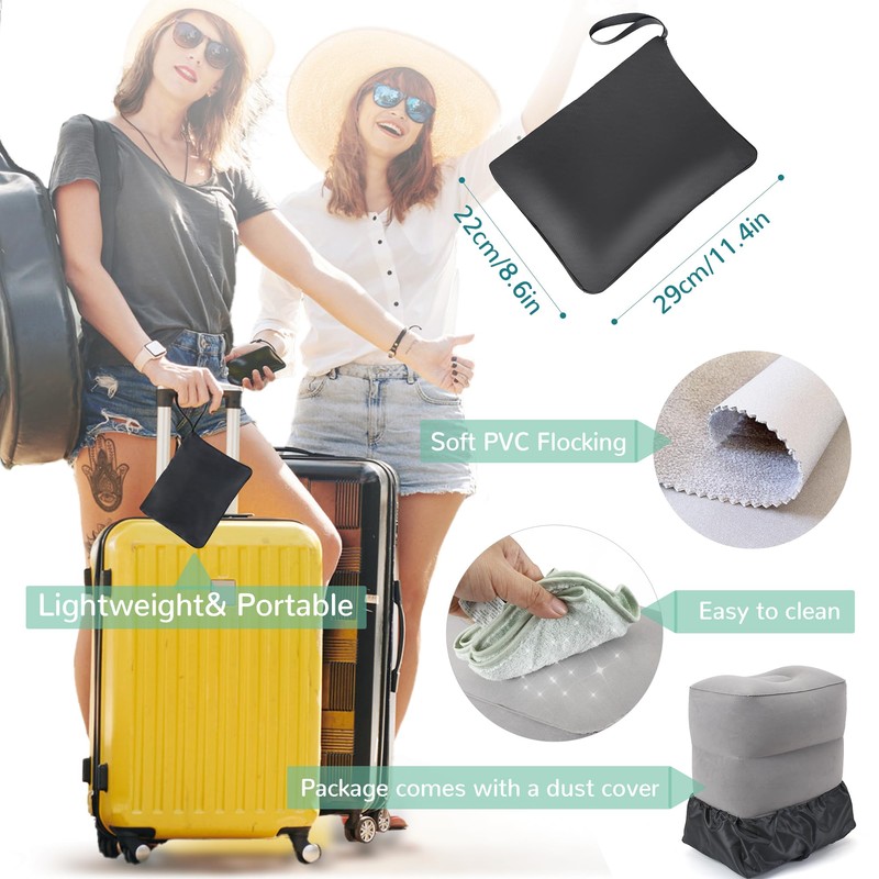 RISEPPO inflatable footrest Grey