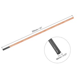 PATIKIL Copper Coated Gouging Carbon Electrode Rods, 6mm/0.23 Inch Dia, 355mm/14-inch Length for Welding, Pack of 5