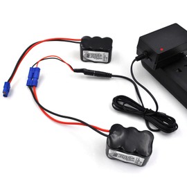 elxjarcell (2-Pack) 7.4V 1300mAh 6-Cell NiMH Rechargeable Battery with EC3 Connector, Compatible with Mini RC Cars, High-Performance Vehicles, and Racing Models, DYNB2473