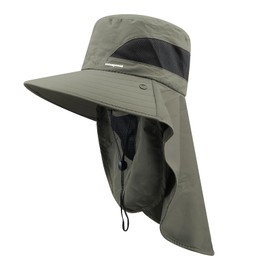 Clakllie Mesh Fischerhut mit Breiter Krempe Schnell Trocknend Safari Hat Flap Cover Hat Unisex Outdoor Huts Sonnenhut with Neck Protection