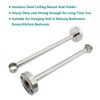 2 Pack Ceiling Mount Bracket, Stainless Steel Wardrobe Pipe Bracket