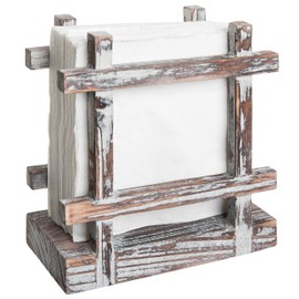 Rustic Torched Wood Upright Napkin Holder, Table Top Paper Towel Dispenser