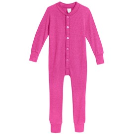City Threads Baby Boys and Girls' Union Suit Thermal Underwear Set Long John Onesie Footie Perfect for Sensitive Skin and Sensory Friendly SPD, Hot Pink, 12/18M