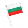 Ckexin 25Pack Small Bulgaria Flag Handheld Mini Bulgarian Flags on