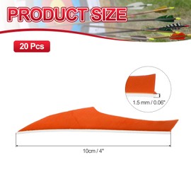 PATIKIL 4 Inch Arrow Vanes, 20 Pack Turkey Feather Fletching Archery Fletch Right/Left Wing for Hunting Target Shooting, Orange