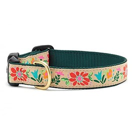 Up Country, Dog Collar, Tapestry Floral, 1 Inch x 15-21 Inch
