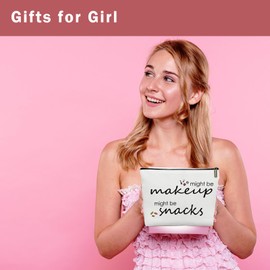 Lyiibb Birthday Gifts for Women Cosmetic Bag, Snack Makeup Bag, Christmas Gifts for Women, Snacks Bag for Girls, Sister, Wife, Friendship Gifts Ideas