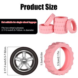 8pcs Luggage Wheel Covers, Portable Suitcase Caster Cover Silicone Spinner Luggage Wheel Protector Noise Resistant Anti-Wear Luggage Accessories for Most 8 Caster Suitcase (pink)