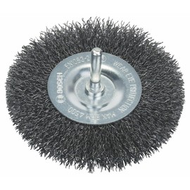 Bosch 1609200273 6 mm Shank Wire Wheel with 100 mm Crimped Wire and 0.3 mm Steel