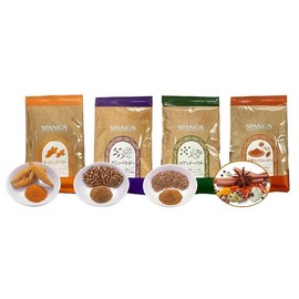 スパイスカレー 用 カレー スパイス 4種セット (レシピ付き) 農薬自社検査合格 （保存に便利なチャック付袋入り！） ターメリック クミン コリアンダー ガラムマサラ パウダー (粉末) 各100g カレースパイス 辛味 人気 ギフト