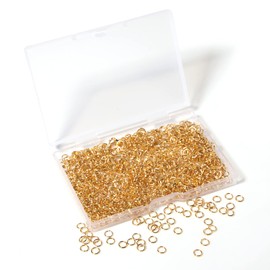 1000 Pcs 5mm Open Jump Rings Gold Plated Jump Rings for Jewelry Making Jump Rings Bulk for DIY Craft Earring Necklace Bracelet Pendant Choker Jewelry Making Findings and Key Ring Chain (Gold, 5mm)