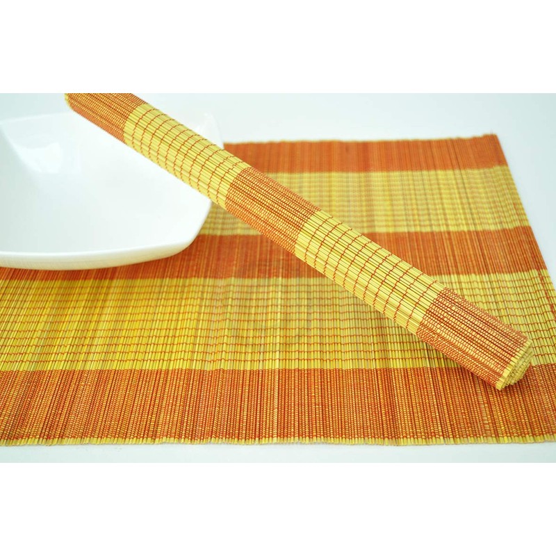 vnhomeware Bamboo Placemats Pack Of 6 Handmade Wooden Mats Eco