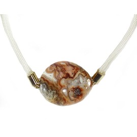 Style ARThouse Laguna Lace Agate on a Cord, 17-19 Inches Adjustable Necklace