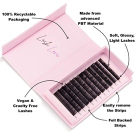 Volume Lash Trays Silk Eyelash Extensions Individual Eyelashes Soft Lightweight Lashes Semi Permanent Eyelashes Eyeluvlashes (D Curl 0.05, 15mm Length)