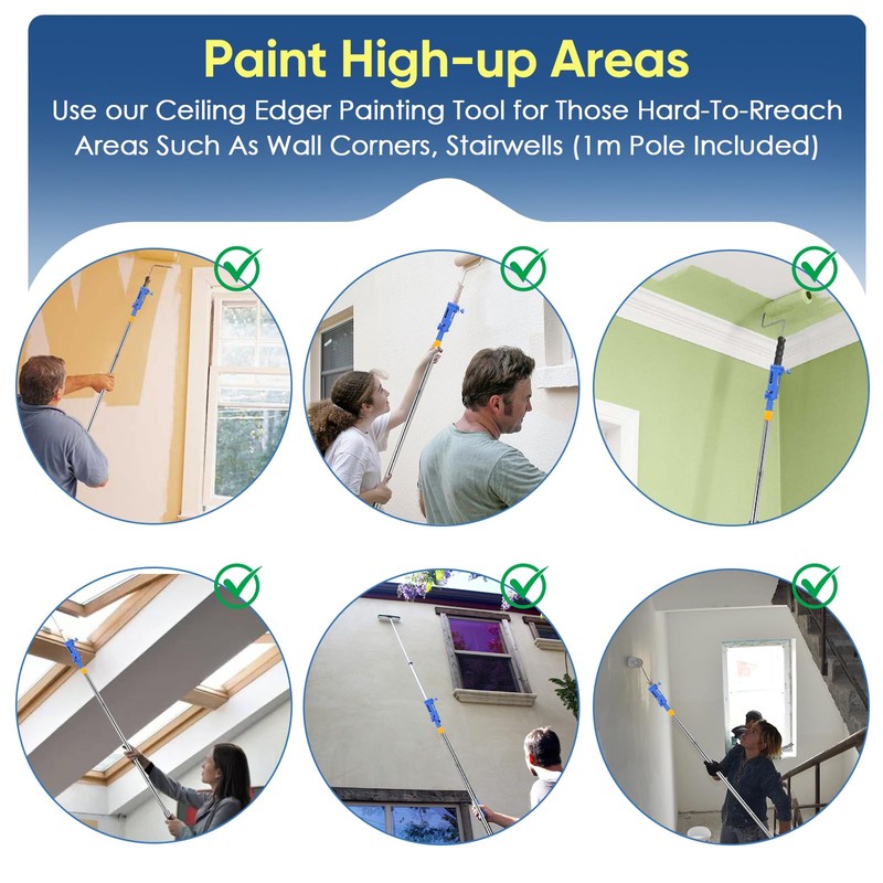 Extendable Paint Brushes Holder with 160° Adjustable Angle & 1m