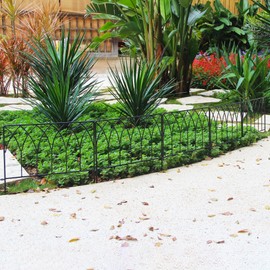 SCENDOR 5 Pack Decorative Fence Metal Garden Fence 16in x 7.5ft Panel Set Animal Barrier Border Edging