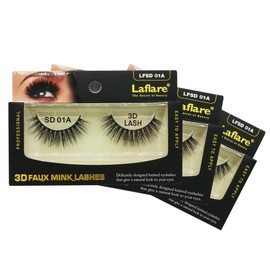 Laflare Silk Lashes 3D FAUX MINK Eyelashes, Light, Reusable, Handmade, Natural Looking, Professional Easy to Apply Eyelashes in a Knitted Style1-3 PACKS BUNDLE SPECIAL (3, SD01A)