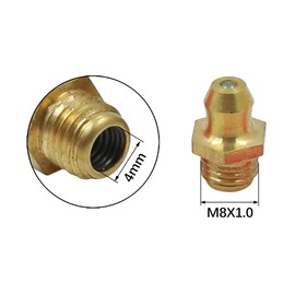Unifizz 15pcs M8x1.0 Brass Grease Nipple Fittings Kit for Car - Straight, 45°, 90° Angle