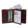 STARHIDE Brown Leather Wallet Men Slim Bifold, RFID Blocking Genuine