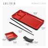 GOLIBER 8 Piece Japanese Style Sushi Plate Dinnerware Set -