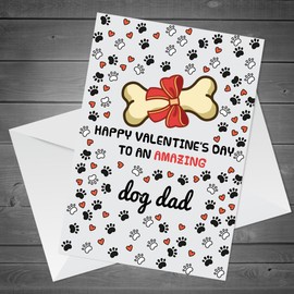 RED OCEAN Funny Valentines Day Card For Dog Dad, Best Dog Dad Card, Valentines Day Card From The Dog, Valentines Card For Dad, Dog Dad Card, Card For Him, Card From Pet