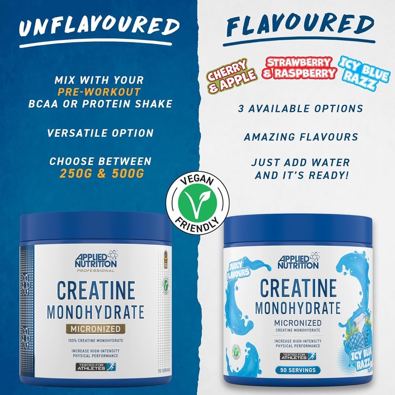 Applied Nutrition Creatine Flavoured - Creatine Monohydrate Micronized Powder with