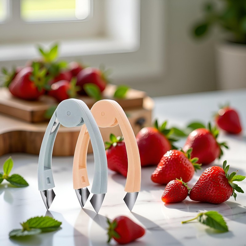 Enyolidimk 2 Pack Strawberry Huller Stem Remover Tomato Pineapple Corer