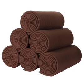 SeaBeauty Fleece Blanket - Pack of 6 Cozy and Comfortable Fleece Throw Blankets for Home, Bed, Sofa, Office, Camping - Pet-Friendly, Warm, and Breathable Chocolate- 50 x 60 Inch Each