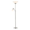 HomeRoots 71" Silver Metal Two Light Torchiere Floor Lamp with