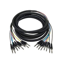 Monoprice 8-Channel 1/4 Inch Trs Male to 1/4 Inch Trs Male Snake 26AWG Cable con D - 6 Meter (20 Feet) with 8 Balanced Mono/Unbalanced Stereo Lines