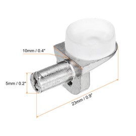 HARFINGTON 40pcs Shelf Support Peg 5mm(1/5 Inch) Zinc Alloy Adjustable Cabinet Holders Pegs with Silicone Suction Cups for Furniture Bookcases Wardrobe Kitchen Cupboard, Silver Tone