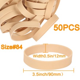 Size #84 Tactical Rubber Bands Foshine-Rubber Bands #84,elastic band beige size 84 rubber band 50pcs heavy duty wide rubber bands office supplies(3-1/2" x 1/2'')