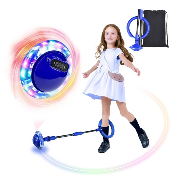 PASLFC Swing Wheel with Light Wheel, Children's Flashing Jump Ring