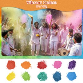 10 Vibrant Colors Holi Color Powder