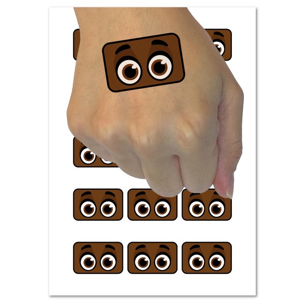 Cartoon Eyes Open Looking Forward Temporary Tattoo Water Resistant Fake