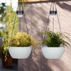 2 Packs Solar Hanging Basket Planters for Plants Outdoor, Self